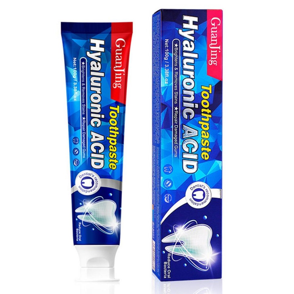 GUANJING  Зубная паста HYALURONIC ACID лечебная для Десен, Осветляющая  100г  (GJ-6027)