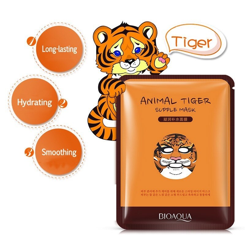 BIOAQUA  Маска - муляж для лица ANIMAL TIGER Supple Увлажняющая ТИГР  30г  (BQY-2249)