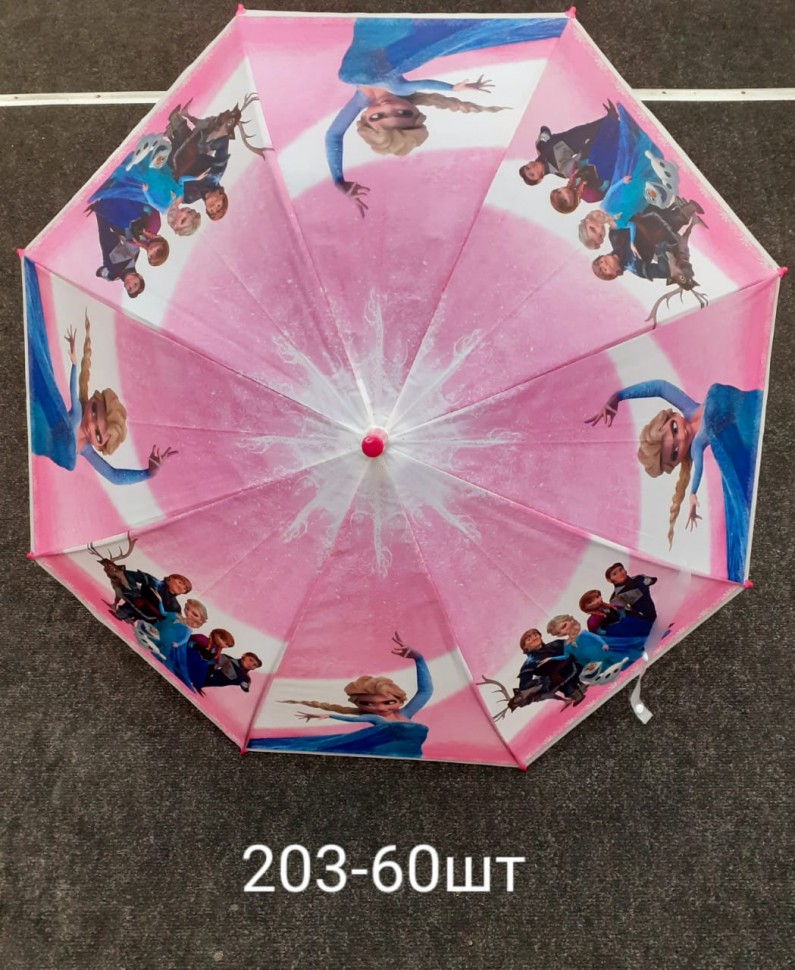 Детский зонт, 12 штук «Снеговик» в ассортименте. 203.
