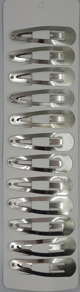 Клик-клак металл Серебро 12 штук на Листе  (ТВ-2985)  6 см. Цена за лист!!!
