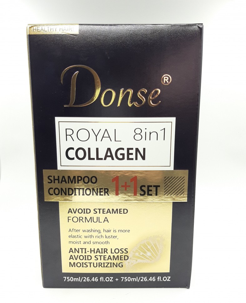 DONSE  Шампунь + Бальзам ROYAL COLLAGEN 8 in 1 Против Выпадения волос  750мл + 750мл  (DF6-04, DF6-05)