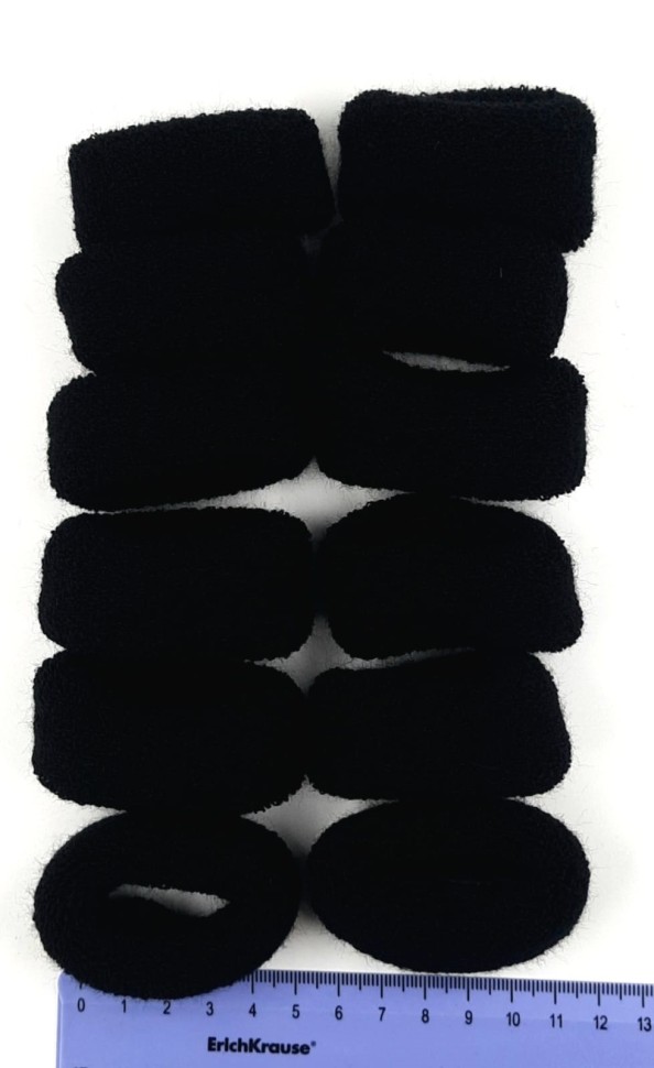 Резинки для волос "ОК" Черные  (12 штук)  (ТВ-7080)