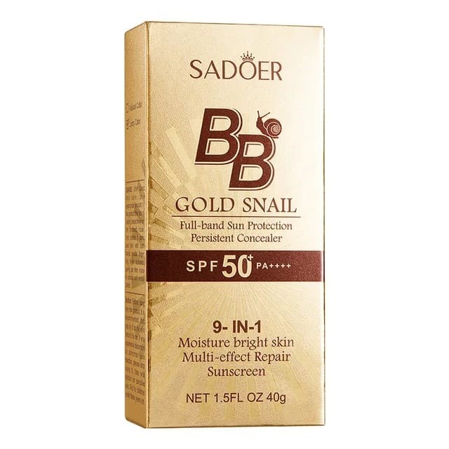 SADOER  Крем тональный BB Gold Snail SPF 50+ Солнцезащитный 9 в 1 УЛИТКА и ЗОЛОТО  № 01 Natural  40г  (SD-05169)
