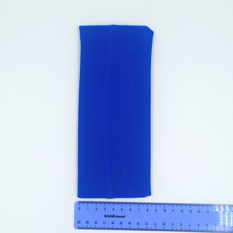 Повязка на голову тканевая 9см  (синяя)  (ТВ-3553)   К12