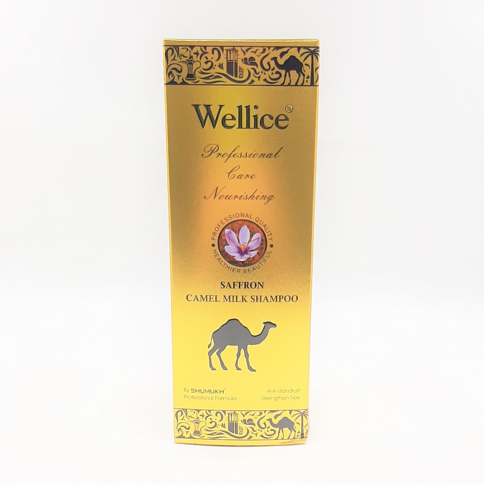 WELLICE  Шампунь Camel Milk SAFFRON против перхоти, для роста волос Верблюжье Молоко и ШАФРАН  520г  (B-178-02)