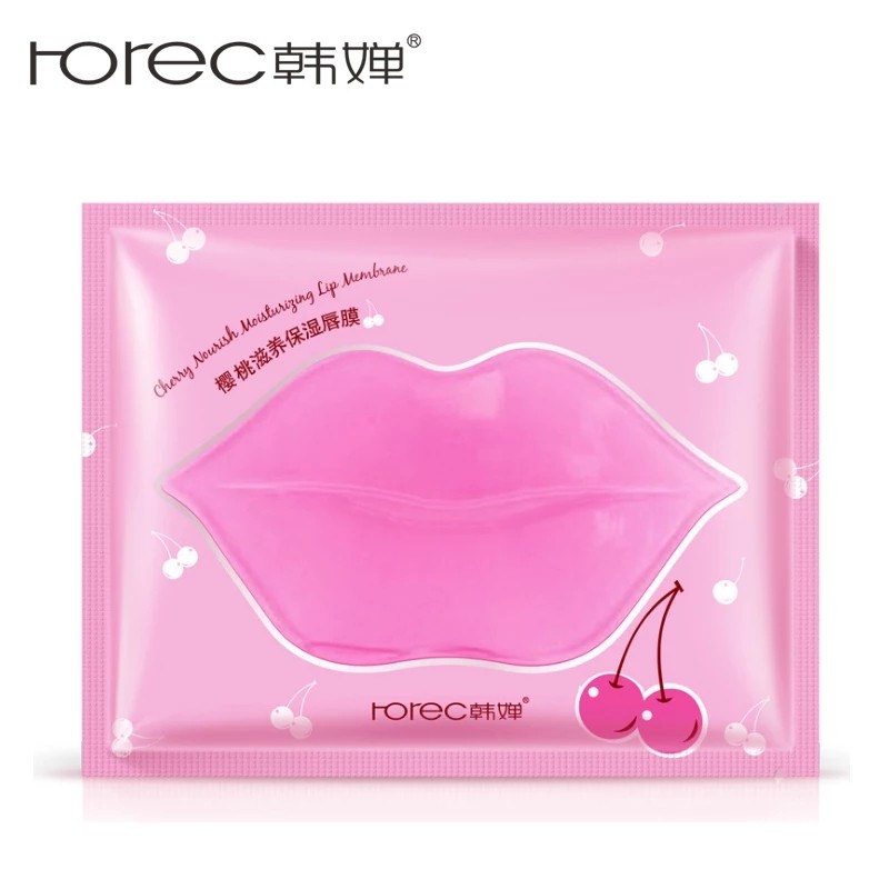 ROREC  Патчи для губ Crystal CHERRY Lip Mask с коллагеном ВИШНЯ  8г  (HC-8662)