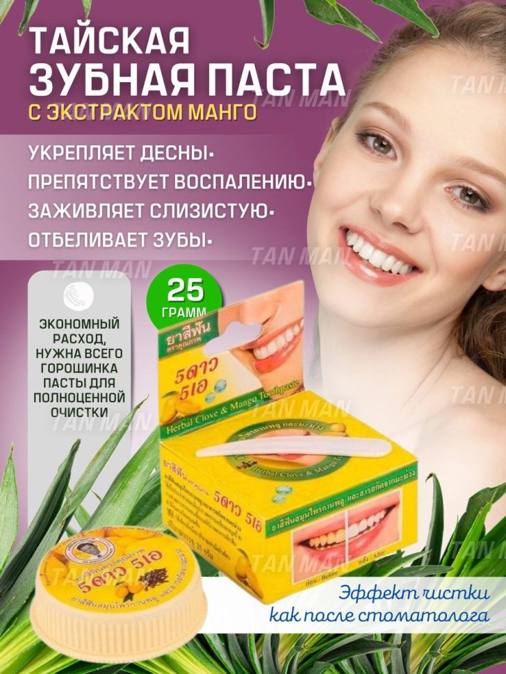 5 STAR  Зубная паста Herb Clove & Mango травяная Гвоздика и МАНГО  25г
