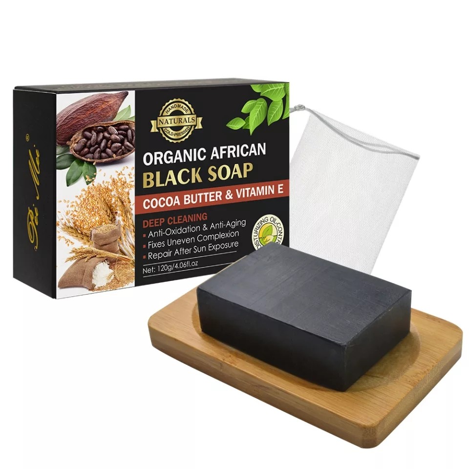 PEI MEI  Мыло для лица Organic African Чёрное CACAO BUTTER & VITAMIN E  120г  (PM-6936)