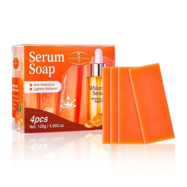 AICHUN BEAUTY  Мыло - Сыворотка для лица Serum Soap WHITENING Осветляющее, Против Пигментации, ВИТАМИН С  (4 штуки * 30г)  (AC-3221)