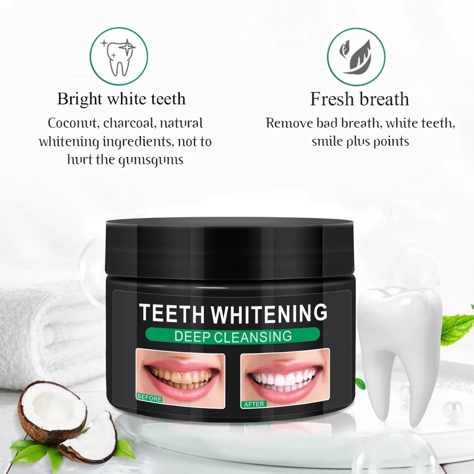 PEI MEI  Зубной порошок Teeth Whitening COCONUT CHARCOAL Отбеливающий КОКОСОВЫЙ Уголь  60мл  (PM-6902)
