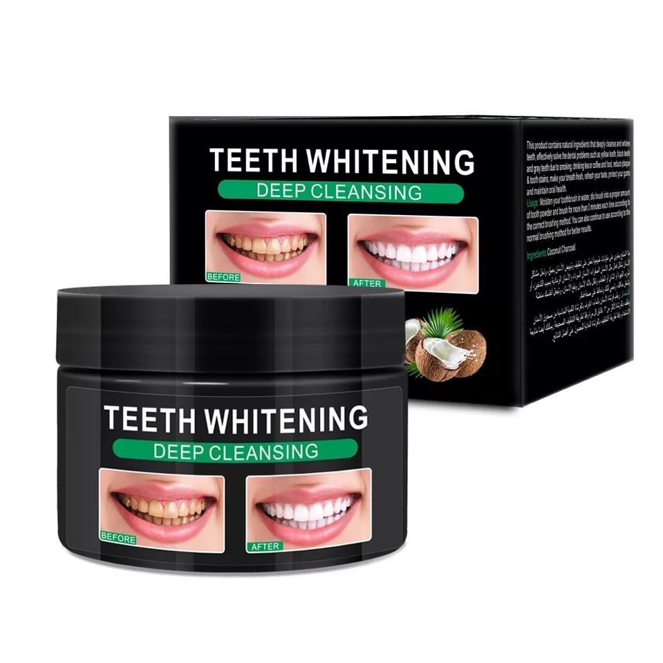 PEI MEI  Зубной порошок Teeth Whitening COCONUT CHARCOAL Отбеливающий КОКОСОВЫЙ Уголь  60мл  (PM-6902)