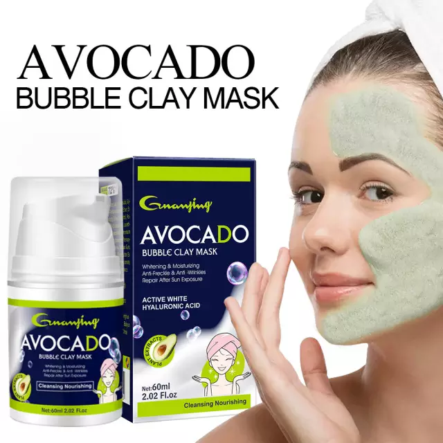 GUANJING  Маска для лица BUBBLE CLAY Mask  Пузырьковая Очищающая AVOCADO  60мл  (GJ-7101)