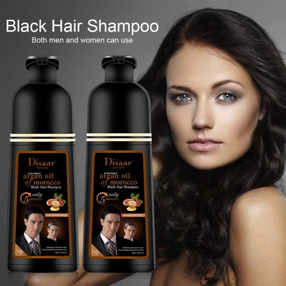 DISAAR  Шампунь Оттеночный ARGAN OIL of Morocco для Мужчин и Женщин ЧЕРНЫЙ (Black Hair)  400мл  (DS-51942)