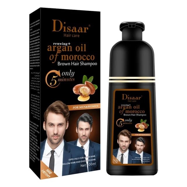 DISAAR  Шампунь Оттеночный ARGAN OIL of Morocco для Мужчин и Женщин КОРИЧНЕВЫЙ  (Brown Hair)  400мл  (DS-51944)