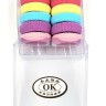 Резинки для волос "ОК" в Коробочке  Разноцветные  (12 штук)  (ТВ-7087)