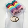 Резинки для волос "ОК" в Коробочке  Разноцветные  (12 штук)  (ТВ-7087)