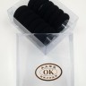 Резинки для волос "ОК" в Коробочке  Черные  (12 штук)  (ТВ-7090)