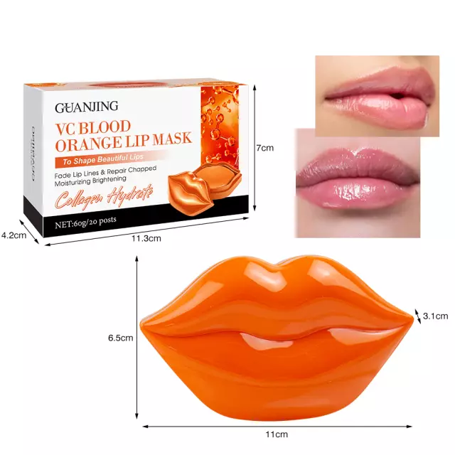 GUANJING  Патчи для губ VC BLOOD ORANGE Lip Mask  увлажняющие АПЕЛЬСИН  20шт. 60г  (банка)  (GJ-7104)