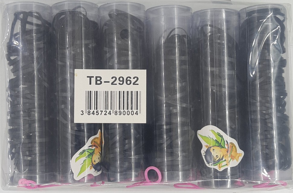 Резинки для волос Силиконовые "черные" 12 туб  (ТВ-2962)  Цена указана за упаковку!