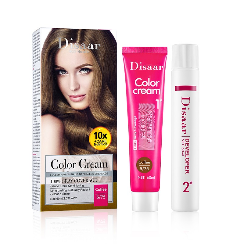DISAAR  Краска для волос COLOR CREAM № 5/75  Coffee  60мл*2  (DS-5175)
