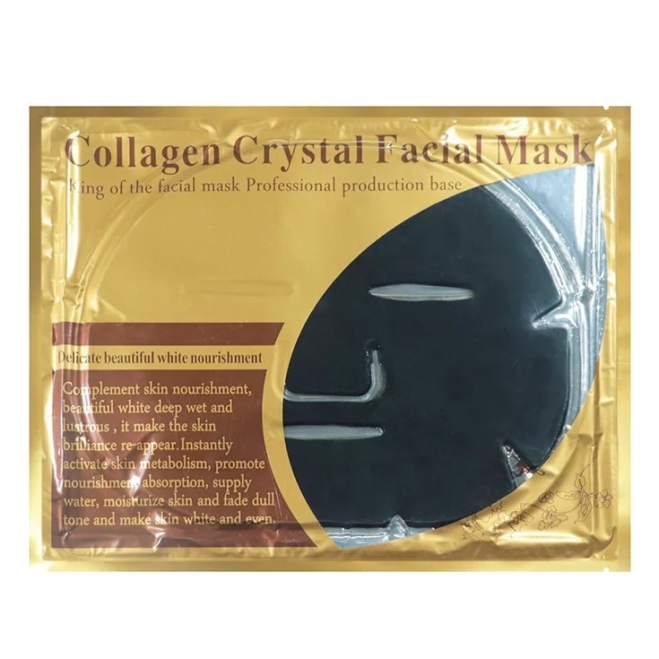 Маска для лица Гидрогелевая COLLAGEN Crystal кристальная с КОЛЛАГЕНОМ  60г  (чёрная)