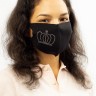 Маска защитная для лица Fashion Mask ЧЕРНАЯ Рисунок из Страз многоразовая  (ТВ-11)