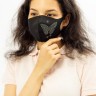 Маска защитная для лица Fashion Mask ЧЕРНАЯ Рисунок из Страз многоразовая  (ТВ-11)